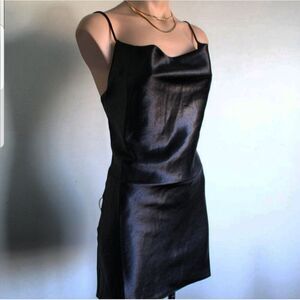🚨FINAL SALE🚨// Black Silk mini Dress